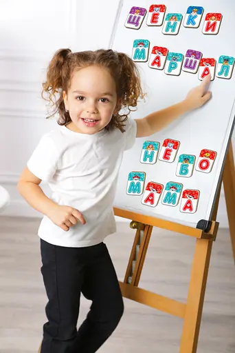 Дитячий набір магнітів Щенячий патруль "Абетка" Magdum ML4034-12 - фото 4