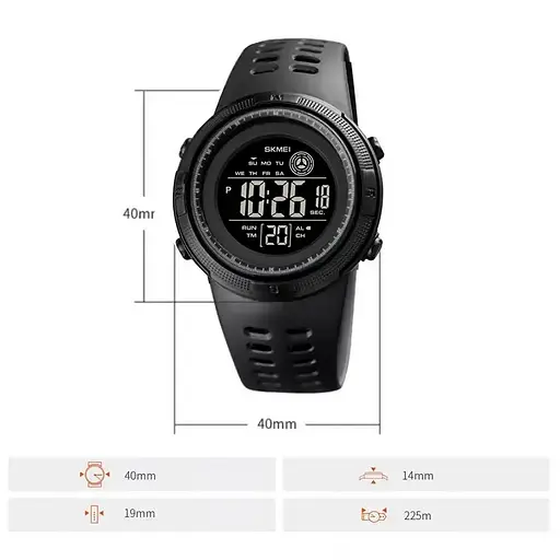 Часы детские наручные спортивные Skmei 1773 (Черный с черным) - фото 6