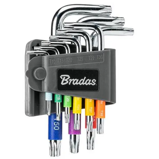 Набір ключів Bradas TORX TX 10-50 9 шт короткі (DIY-HKT62-SH/B) - фото 1