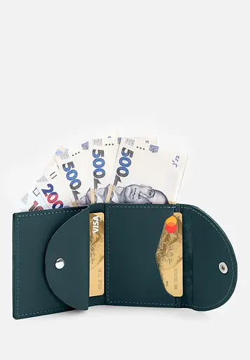 Кожаный кошелек 2.2 зеленый - фото 6