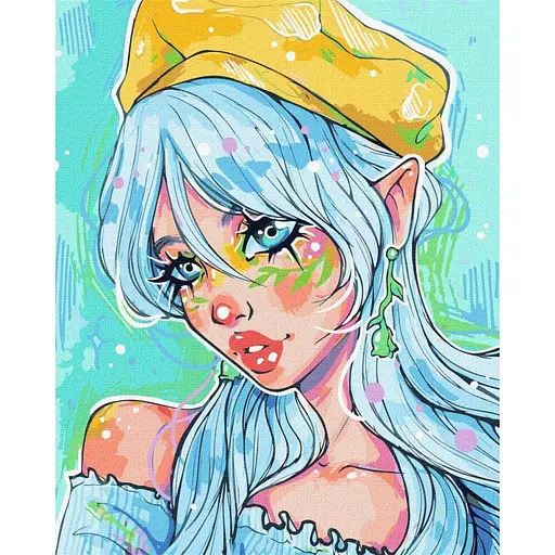 Картина за номерами "Блакитноока модниця" ©nila_art_art KHO2547 40х50 см Ideyka