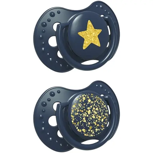 Пустышка силиконовая динамическая LOVI Stardust 18+ месяцев 2 шт. синяя (22/895_blue)