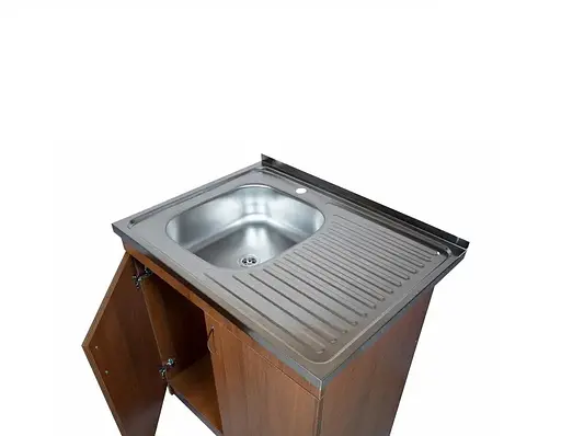 Тумба з накладною мийкою в комплекті для кухні ЛДСП 80х60х83 см Горіх (52868-01134) - фото 7