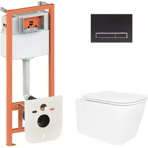 Набір Q-tap Nest 4 в 1 підвісний унітаз Crow Ultra Quiet 520x360x290 + комплект інсталяції QT05335172W48196 - фото 1