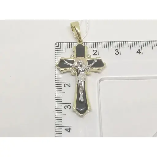 Золотий хрестик Столична Ювелірна Фабрика. Розп'яття Христа. 500598ЖЕЧ - фото 4