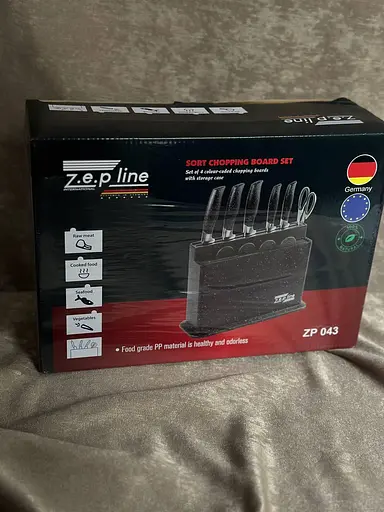 Набір ножів та дощечок Zepline ZP-043 з підставкою Чорний 11 предметів - фото 6