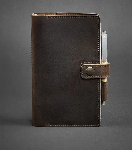 Шкіряний блокнот (Софт-бук) 4.0 темно-коричневий Crazy Horse - фото 1