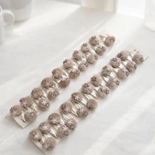 Набір пухнастих шпильок для зачісок 20 шт. - фото 1