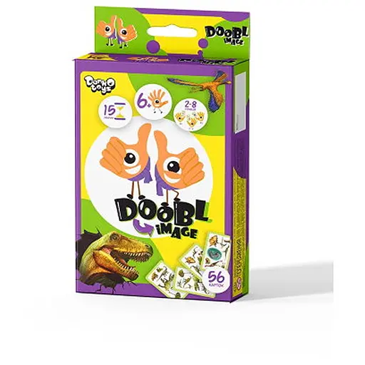 Настільна гра Danko Toys Доббль Картинки: Діно (Doobl Image: Dino) (укр.) (DBI-02-05U) - фото 1