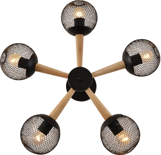 Люстра декоративная v xa1565b-5 bk+древесина - фото 3