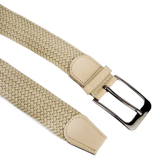 Ремінь гумка чоловічий PS-40044 (130 см) бежевий плетений - фото 3