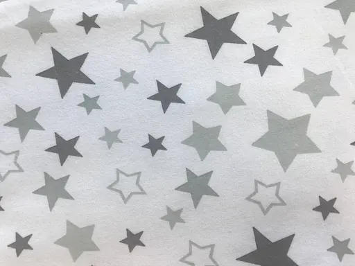 Пеленка фланель Moontime "Звездопад серый на белом" - фото 2