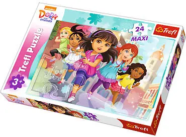 Набір Пазли - (24 елм. MAXI) - "Готові розпочати подорож" / Nickelodeon: "Дора та друзі" - фото 1
