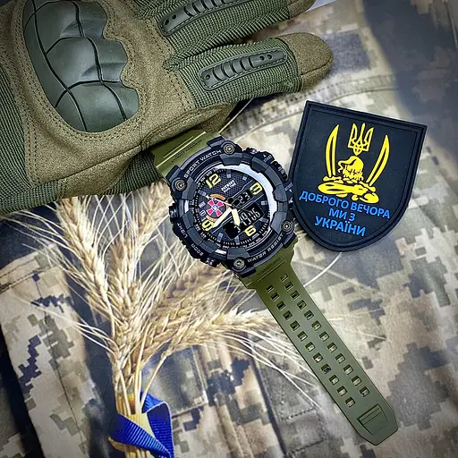 Наручные часы мужские 002AGSU ЗСУ Зеленые + Коробка Patriot acs0031075 - фото 6