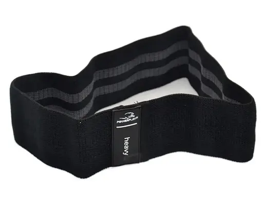 Тканинна гумка PowerPlay 4111 Hip Band L Light для фітнесу та спорту Чорна (d_84cm) (PP_4111_Black_L) - фото 2