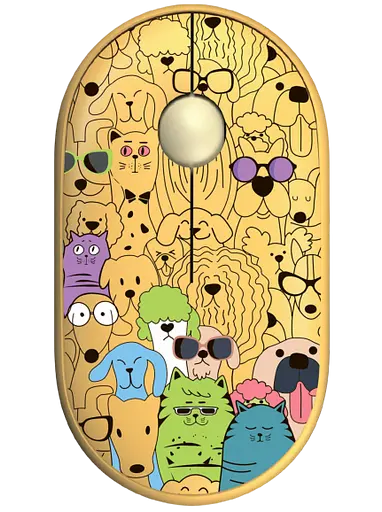 Мышь беспроводная 2E MF300 Pets Cats&Dogs Silent Yellow (2E-MF300WPETSYW)