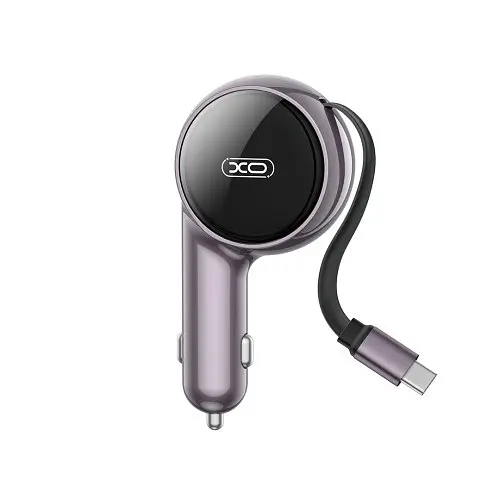 Автомобильное зарядное устройство XO CC65 2-in-1 with Retractable Car Charger Фиолетовый - фото 5