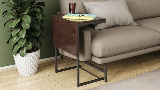 Стіл журнальний приставний Террі Комбо Ferrum-decor 345x662x440 Чорний метал ДСП Венге Магія 16 мм (FRD-105554)