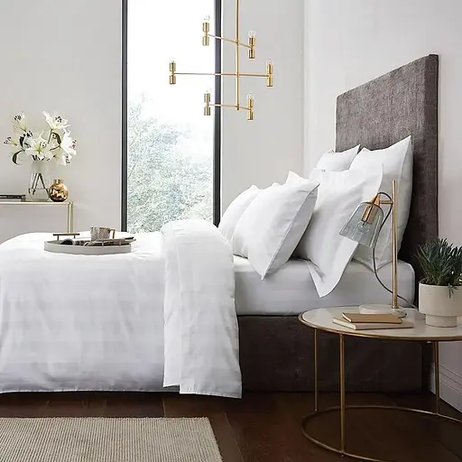 Простынь классическая 180х214 см сатин белого цвета 328072 - фото 2