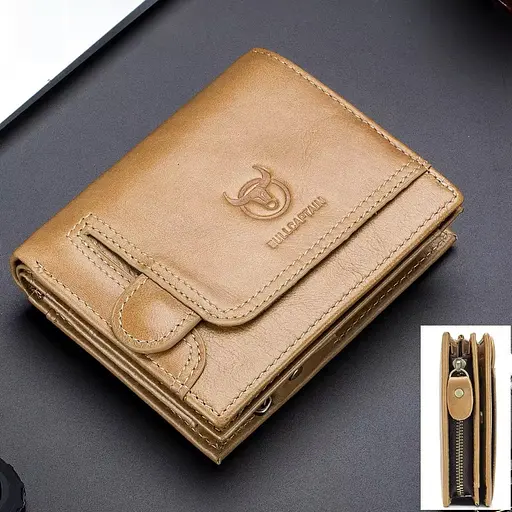 Мужской кожаный кошелек BULL 12х9.5х2.5 см acs0029254 - фото 1