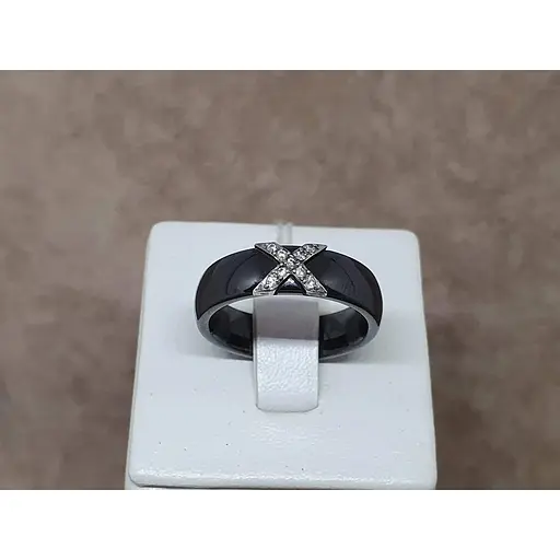 Срібне кільце Aurora з керамікою і фіанітами. С1015Ч 19,5 - фото 4