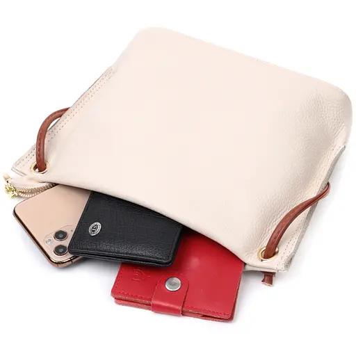 Женская трапециевидная сумка Vintage на плечо из натуральной кожи 26х18х6.5 см sum0029003 - фото 7