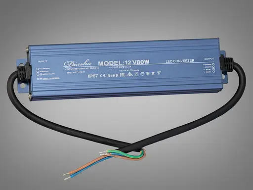 Блок живлення 12 В, для підключення LED стрічки, 80Вт, 6.67А - фото 2