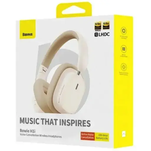 Навушники Baseus Bowie H1i Noise-Cancellation Wireless Headphones Stellar White - фото 5