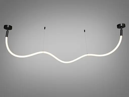 Сучасна світлодіодна люстра в комнату шланг, 22 Вт, чорний хром - фото 2