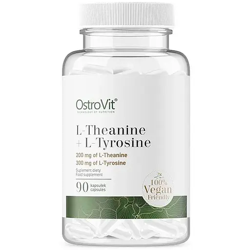 Амінокислота OstroVit Vege Theanine + Tyrosine, 90 вегакапсул - фото 1
