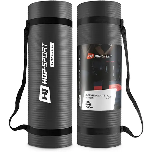 Мат для фитнеса и йоги Hop-Sport HS-N010GM 1см черный - фото 5