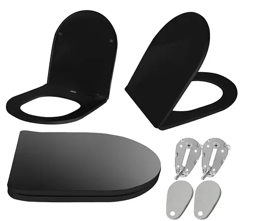 Сиденье для унитаза Rea Flat black REA-C6003, Черный - фото 2