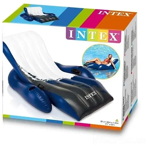Надувное кресло в виде шезлонга с подлокотникамии Intex (58868). Размер: 180x135 см - фото 4