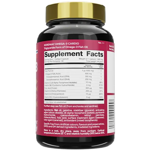 Nordway OMEGA-3 Cardio 1000 мг у м'яких капсулах №30 - фото 3