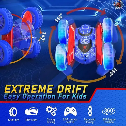 Машинка с дистанционным управлением NQD Spider - двухсторонняя, вращающаяся на 360° - фото 4