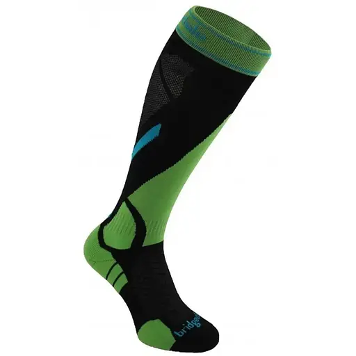 Шкарпетки Bridgedale Merinofusion Ski Vertige Light Black/Green S (1053-610550.843.S)