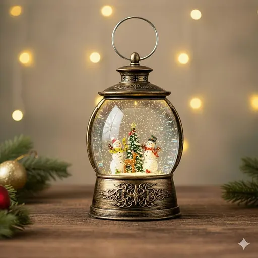 Светильник-декор новогодний Фонарь XHF-8005 LED 5 мелодий USB AAх3 (14.5х9х24см) - фото 4