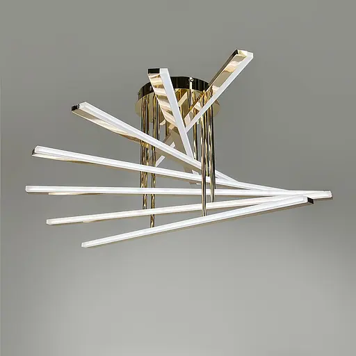 Стельова золота люстра на 5 ярусів світлових палок 80х40 см | Арт. F 607-800 GD | Line F - фото 2