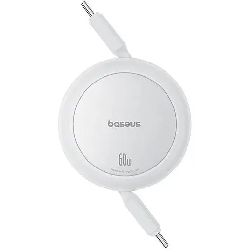 Кабель Baseus Free2Pull Mini Charging Cable USB-C to USB-C 60W 1 м Moon білий - фото 1