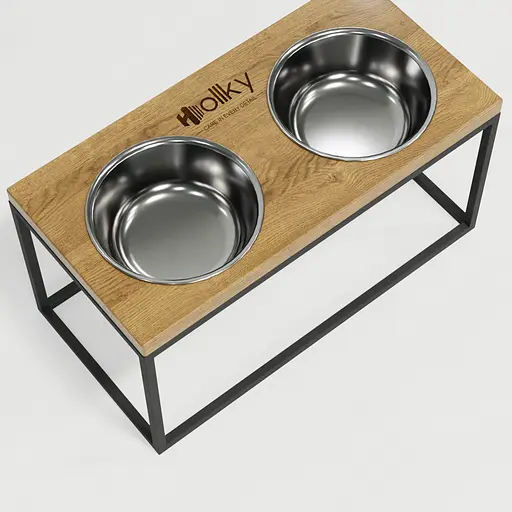 Hollky Base L — миски на підставці для середніх і великих собак (2 × 0,95 л, висота 20 см) - фото 7