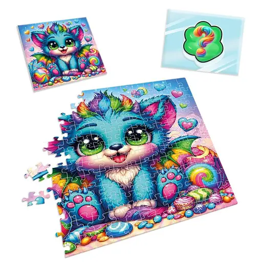 Дитячі пазли з сюрпризом "Бірюзовий дракончик" Vladi Toys VT8030-04, 180 деталей - фото 3