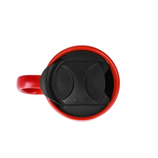 Керамічний кавовий кухоль OldBro RedWhite 400 мл з корковим дном і кришкою - фото 4