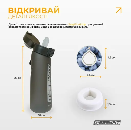 Пляшка для води EasyFit Air Up спортивна 650 мл з 7 капсулами (EF-7005s-7) - фото 4