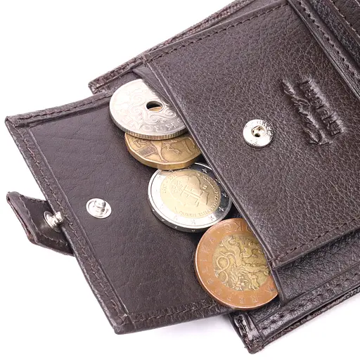 Мужской кожаный кошелек KARYA 9х10.5х2 см acs0023916 - фото 7