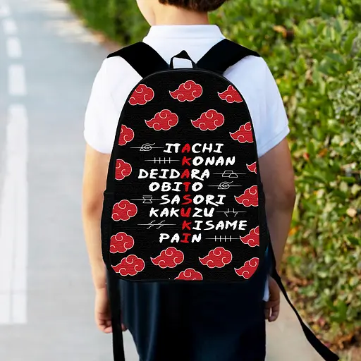 Рюкзак детский Аниме Наруто Акацуки, 34х27см, городской ранец для мальчика с принтом (00339)