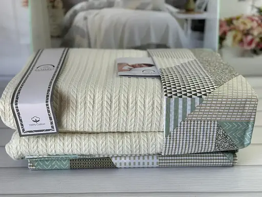 Постільна білизна з в’язаним пледом Krem Romeo Home pbe0051436 - фото 2