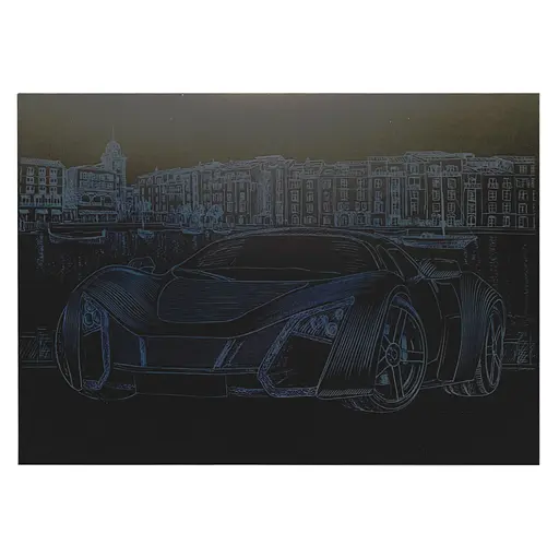 Гравюра А4 "Спорткар" ГрА4-4с эконом вариант в пакете 29,7х21 см
