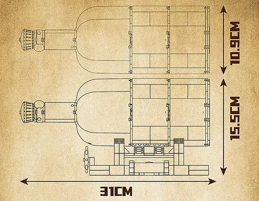 Конструктор корабель  MOULD KING піратський у пляшці Queen Revenger  пірати карибського моря 885 деталі - фото 6