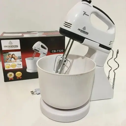 Стаціонарний електричний ручний міксер Crownberg з насадками для замішування крутого тіста - фото 2