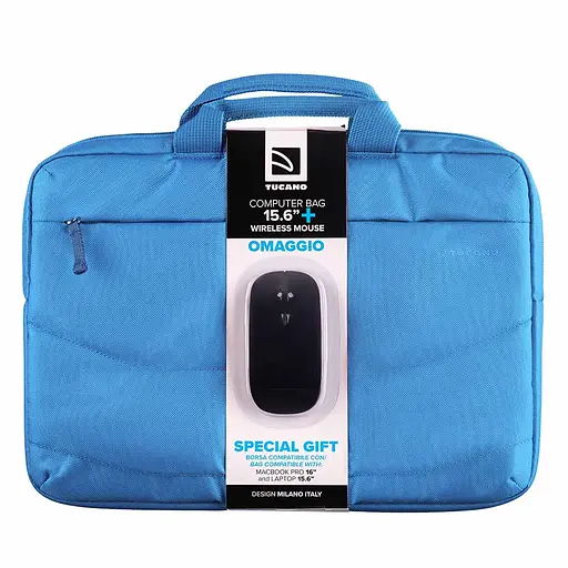 Сумка Idea 15.6", голубая + беспроводная мышь Tucano teh0014532 - фото 2